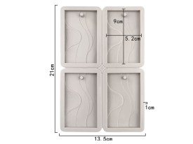 Molde silicona tag aromatico 4 cavidades